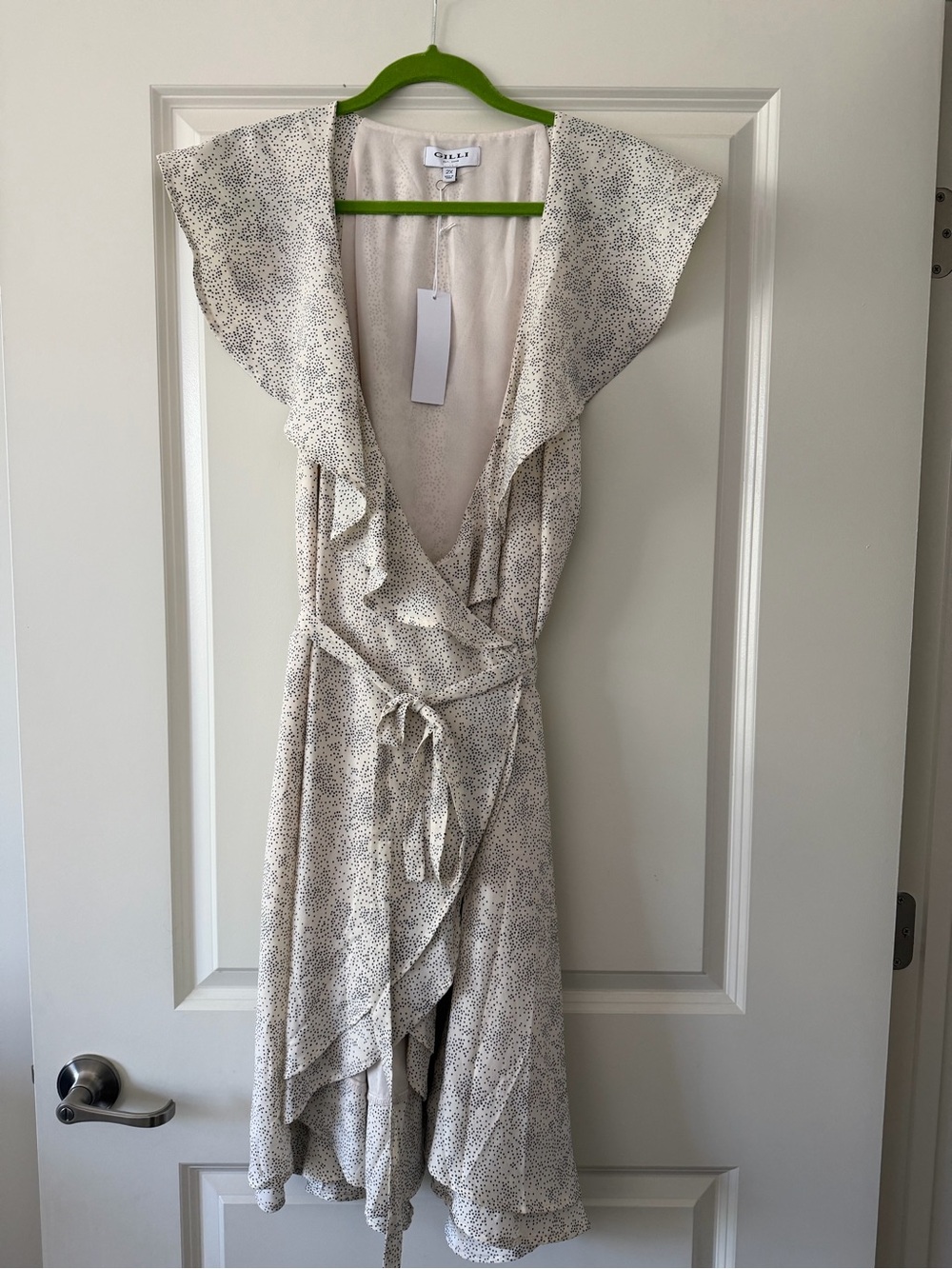 Gilli Cream Wrap Dress with Subtle Speckle